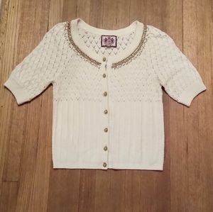 Juicy Couture Embellished Pointelle Knit Top